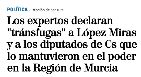 A propósito de tropelías, barbaridades y SILLONES:
👉Cambió la Ley del Presidente para perpetuarse.
👉Se ha cargado el Consejo Transparencia para contentar a socios.
 👉Va a modificar la Ley del Mar Menor para satisfacer a amigos y clientes.
👉Y metió en su gobierno a tránsfugas.