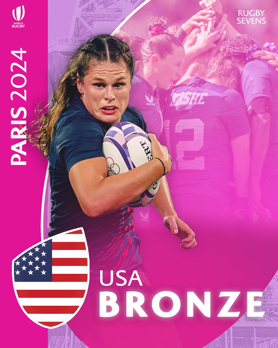 Writing their names into <a href="/USARugby/">USA Rugby</a> history 🇺🇸

A bronze medal performance at #Paris2024 to bring their tournament to a close 🥉

#RugbySevens