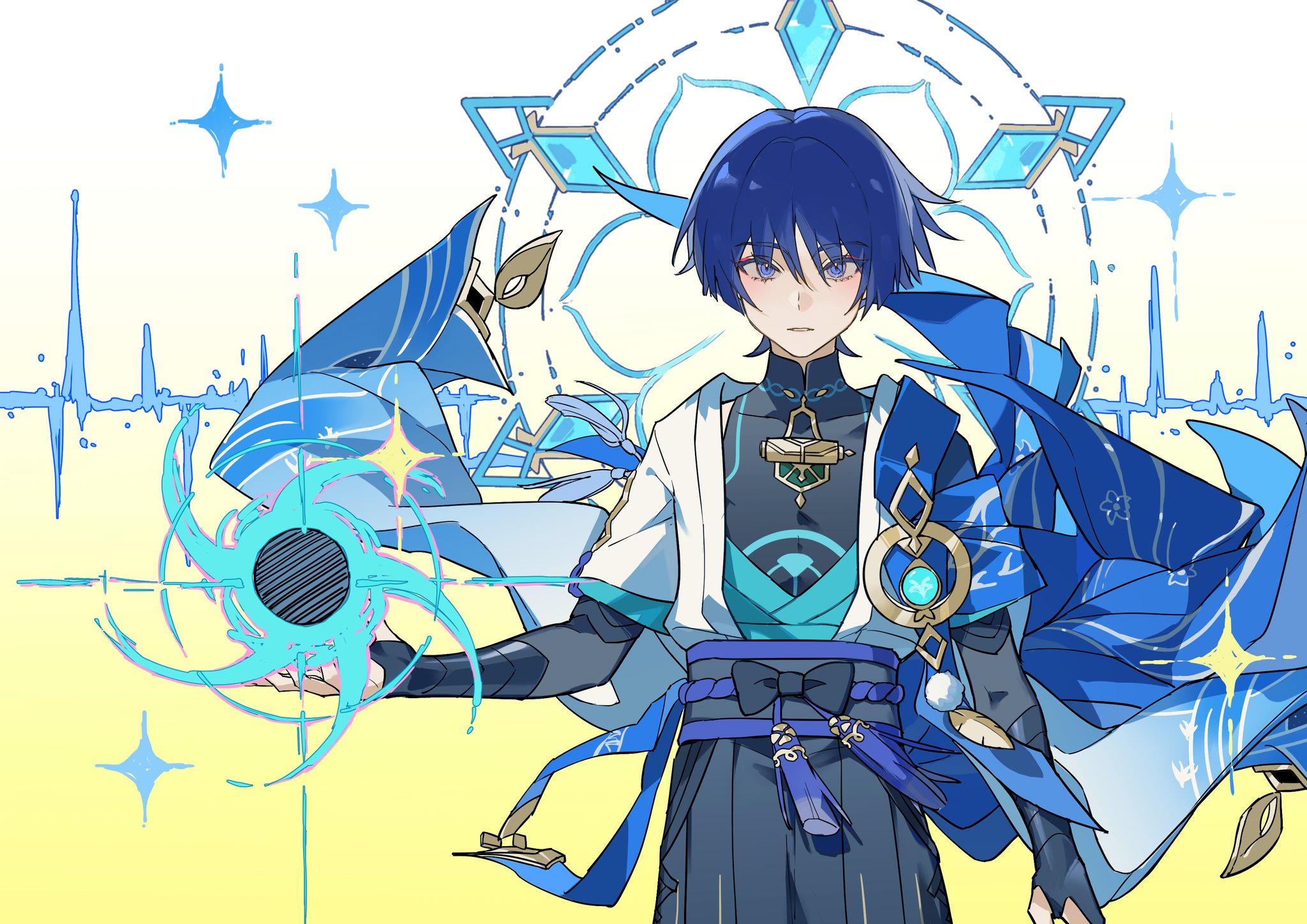 蒼海の契約神　群青早雲　SECRET　キャラ背景　契約X バトルスピリッツ BSC48-CX03 蒼海の契約神 群青 早雲 (契約X