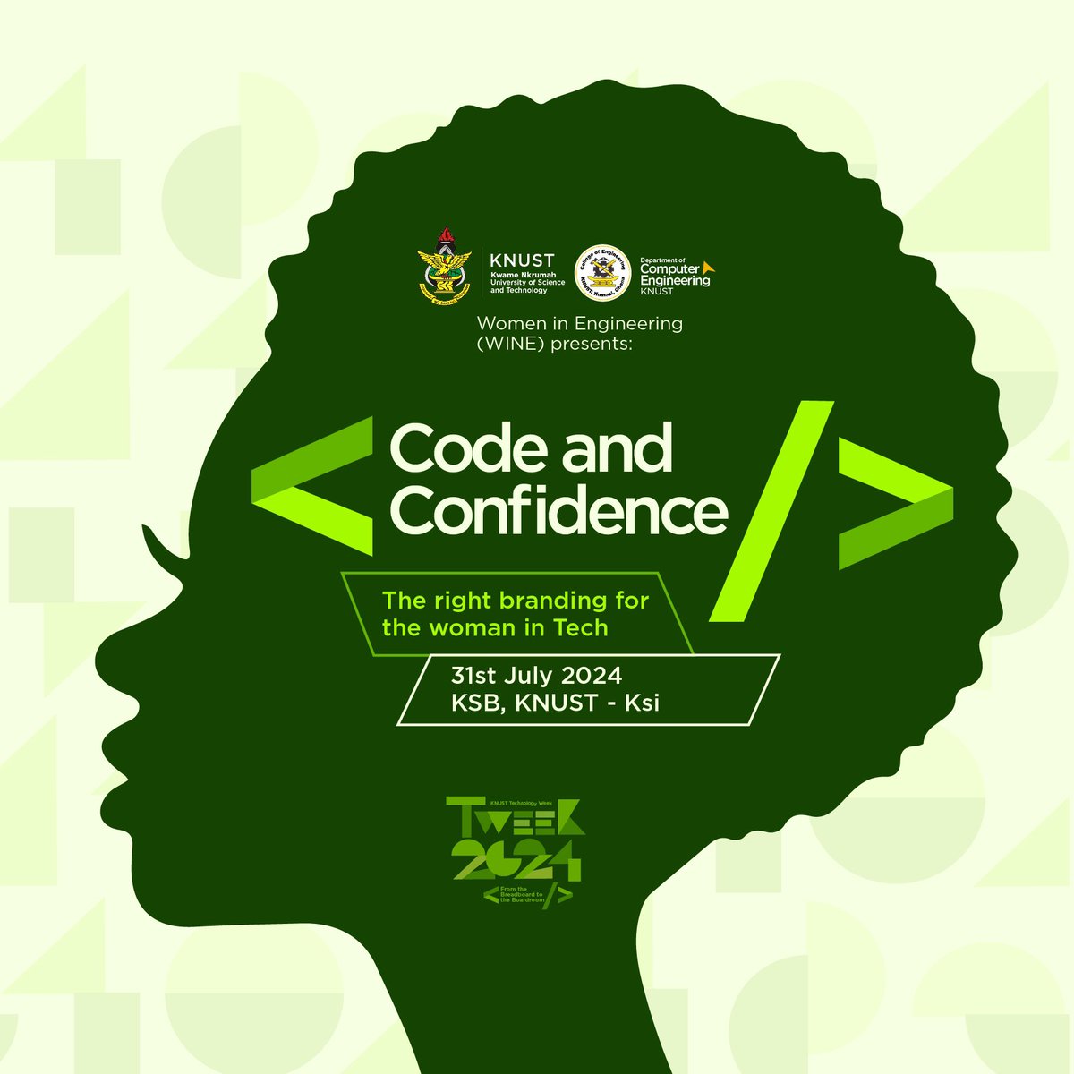 Thevokofficial's tweet image. 📍📍ATTENTION STUDENTS 📍📍

The Department of Computer Engineering- KNUST, Presents Technology Week (Tweek 2024), a conference aimed at showcasing innovations and discussing the latest technological trends.⭐⭐⭐

Theme: From the Breadboard to the Boardroom; Transforming…