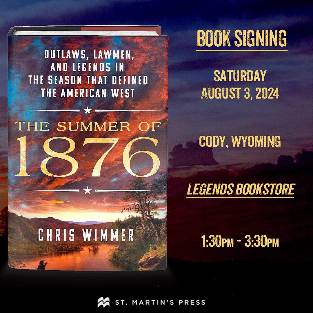 Legends fam! If you’re near Cody, Wyoming this weekend, stop by LEGENDS BOOKSTORE and say hi!