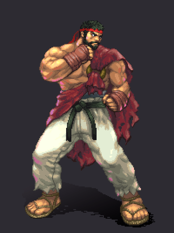 SF6のリュウをドット絵で描いた #ドット絵 #pixelart
