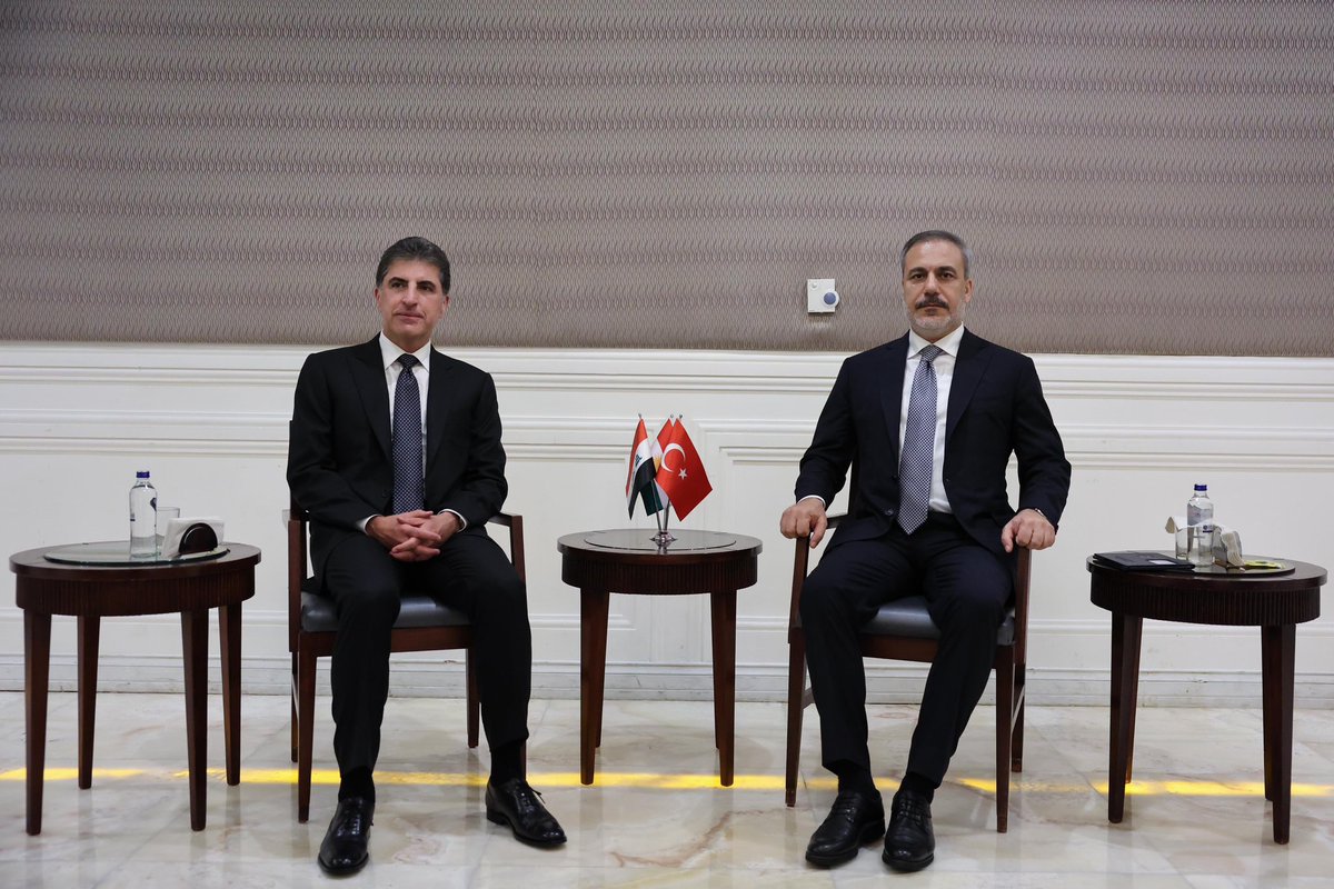 TC_Disisleri's tweet photo. Bakanımız @HakanFidan, Tahran’da IKBY Başkanı Neçirvan Barzani ile görüştü. https://t.co/ZqD3sl1wYO