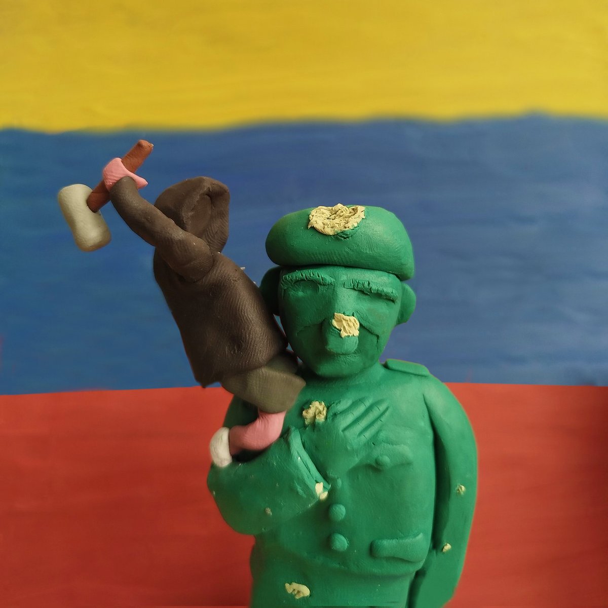 TheShyNFT's tweet photo. "breaking idols" in @mallow__art  
 art inspired by viral 📷 of the electoral fraud protests.

Auction live 0.2 sol reserve price 
https://t.co/C9Nfq0Z7Ks https://t.co/FYlda6du4R