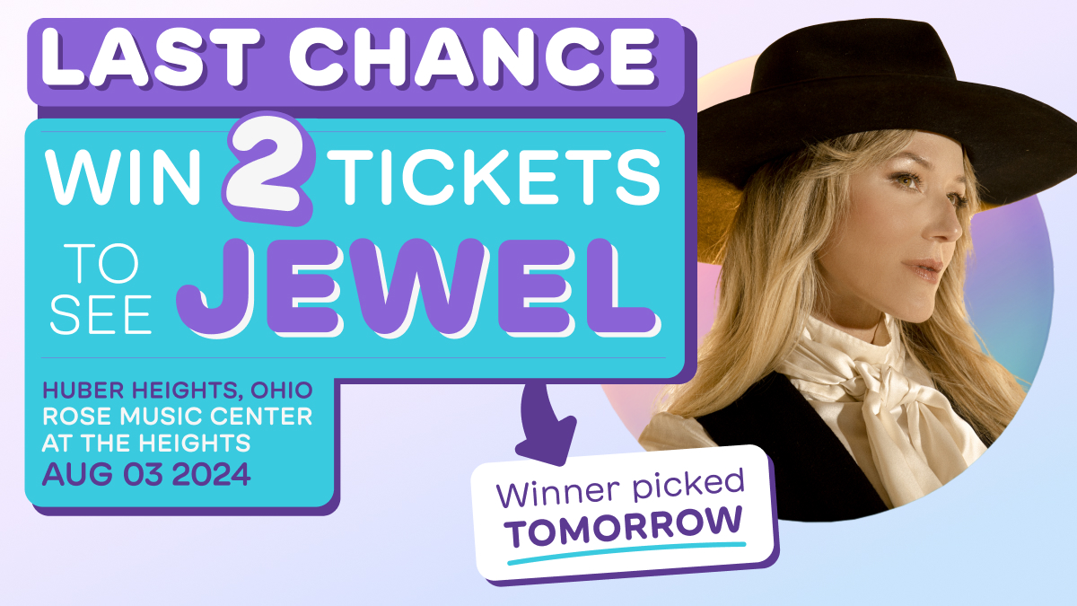 ⏰Last Chance! ⏰ Today is the final day to enter our ticket giveaway for Jewel's show in Huber Heights, OH on Aug. 3! 

Follow us and visit the link below to enter. Winner will be picked tomorrow, July 31st! 🎟️✨

gleam.io/88dCJ/innerwor…