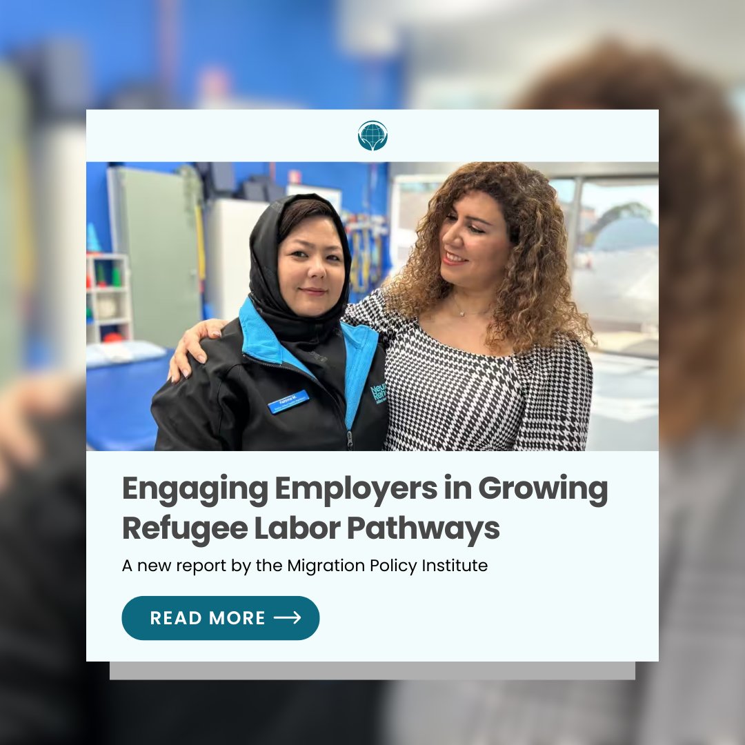 🔍 New Report Alert! 

In collaboration with <a href="/MigrationPolicy/">MigrationPolicy Inst</a>, read this first-of-its-kind report on the experiences, motivations, &amp; challenges of employers in hiring refugee talent. 

Employers are keen to hire displaced talent, but challenges remain: bit.ly/3WtC4XU
