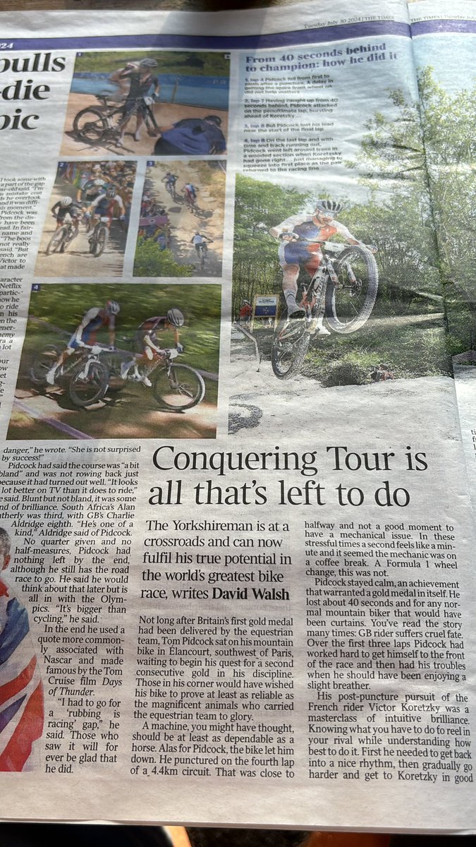 Sat in the sunshine having a beer catching up with the sport <a href="/DavidWalshST/">David Walsh</a> you just made me cry…. <a href="/tompidcock/">Tom Pidcock</a> this is one of the best sports reports I have ever read… #brilliant  #journalism