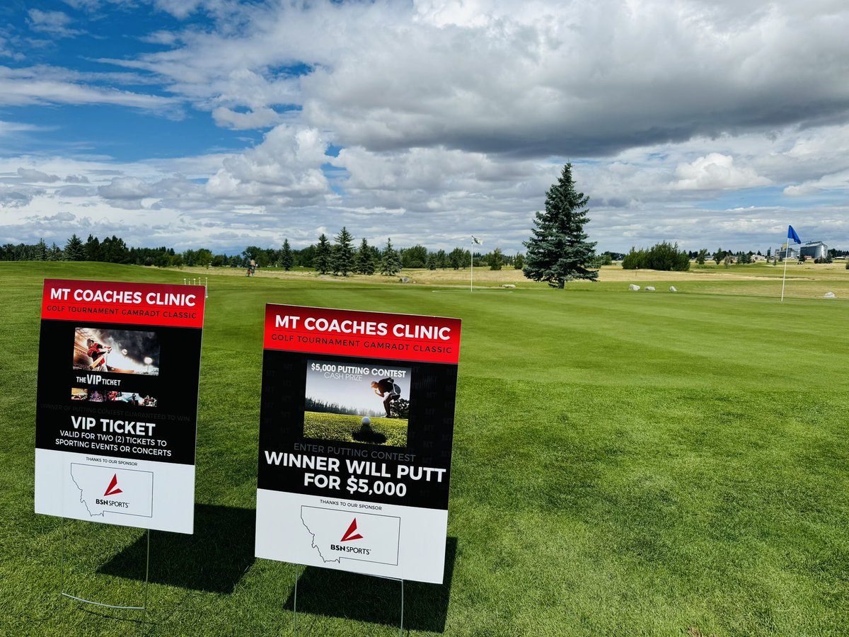 Happy to be back in Fairfield sponsoring the Montana Coaches Clinic / Dean Gamradt Classic golf tournament! Tournament is full and a lot of good coaches and people here honoring one of the best to ever coach in Montana.