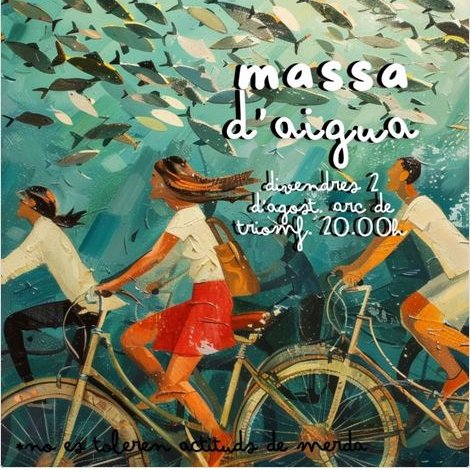 Plataforma Bici Augusta (@augustabici) on Twitter photo 🥵Ja no pots més de tanta calor???
Vine a la massa més remullada de l'any per sentir-te com un peix a l'aigua!!
🚲🐳💦🐟🐠🐡🐙🚲💦🐟🐠
<a href="/massacriticabcn/">Massa Crítica BCN</a>
Divendres 2 d'agost
20:00
Arc de Triomf 🥵Ja no pots més de tanta calor???
Vine a la massa més remullada de l'any per sentir-te com un peix a l'aigua!!
🚲🐳💦🐟🐠🐡🐙🚲💦🐟🐠
<a href="/massacriticabcn/">Massa Crítica BCN</a>
Divendres 2 d'agost
20:00
Arc de Triomf