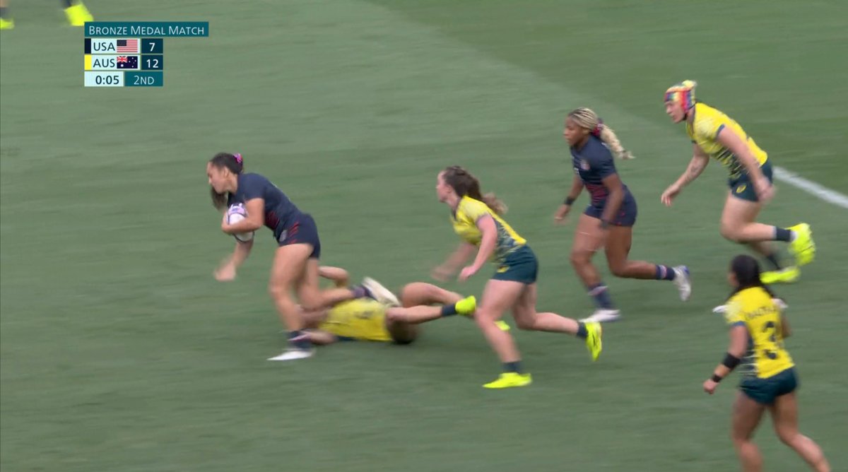 FOS's tweet photo. This weekend, USA Women's Rugby 7s helped set an attendance record.

They're led by the only female coach in the entire tournament, Emilie Bydwell.

They just upset Australia as time expired to secure bronze—their FIRST-EVER medal in Olympics history. https://t.co/IoTcldH1wX