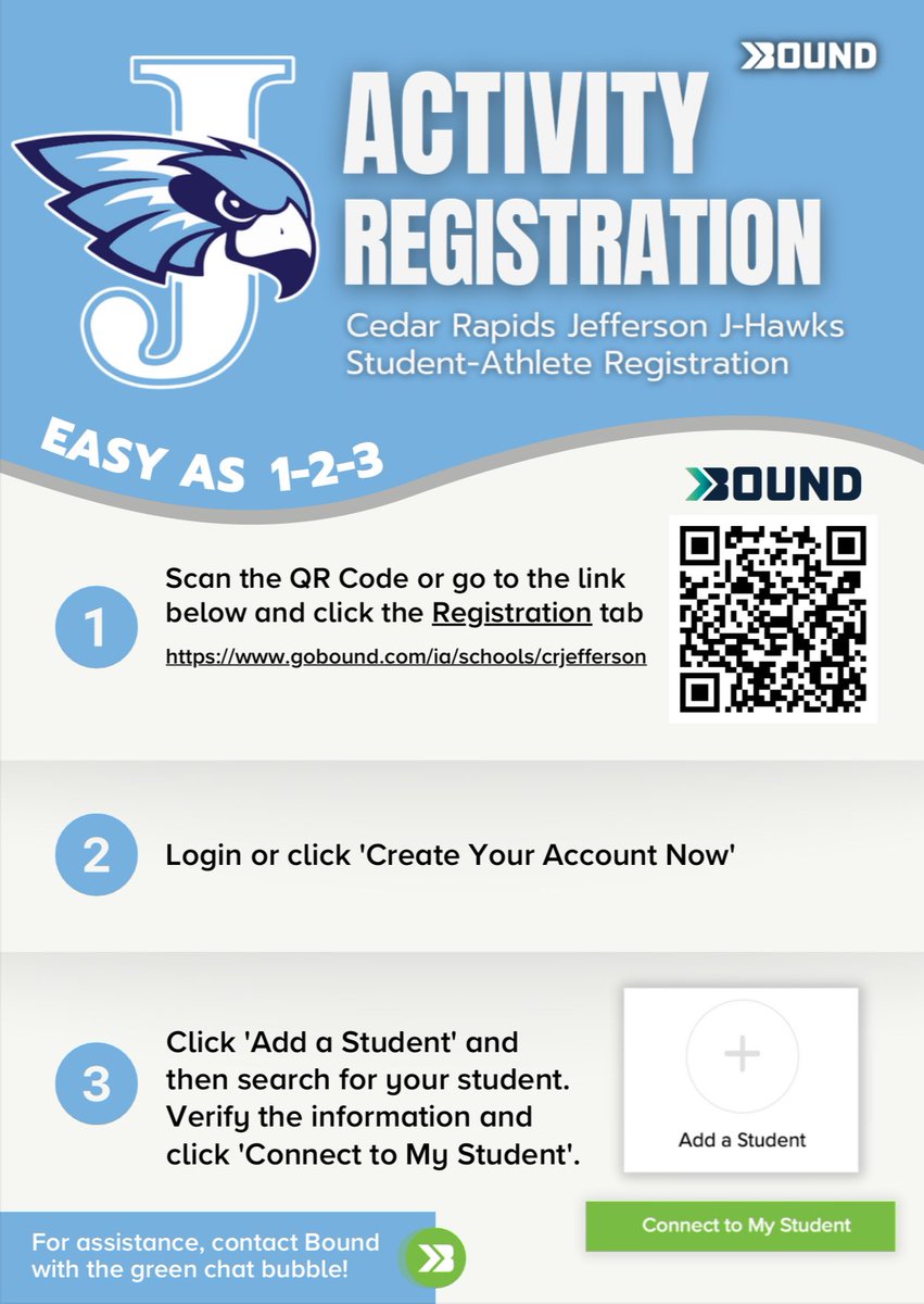 CRJHawks's tweet photo. Activity Registration is LIVE for the 24-25 school year! Follow the steps below to get your athlete registered. https://t.co/BQmz7UQCxE