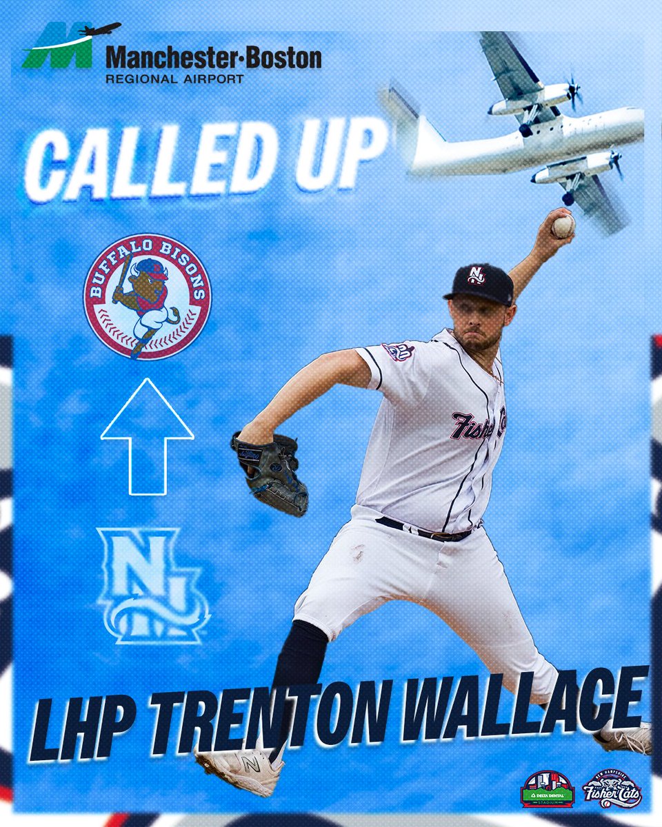 New Hampshire Space Potatoes (@fishercats) on Twitter photo Trenton Wallace is catching a flight to Triple-A!! Congrats to Eastern League ERA leader <a href="/Twalley10/">Trenton Wallace</a> on his promotion to <a href="/BuffaloBisons/">Buffalo Bisons</a>!
#ScratchingtheSurface | <a href="/flymanchester/">Manchester-Boston Regional Airport</a> Trenton Wallace is catching a flight to Triple-A!! Congrats to Eastern League ERA leader <a href="/Twalley10/">Trenton Wallace</a> on his promotion to <a href="/BuffaloBisons/">Buffalo Bisons</a>!
#ScratchingtheSurface | <a href="/flymanchester/">Manchester-Boston Regional Airport</a>