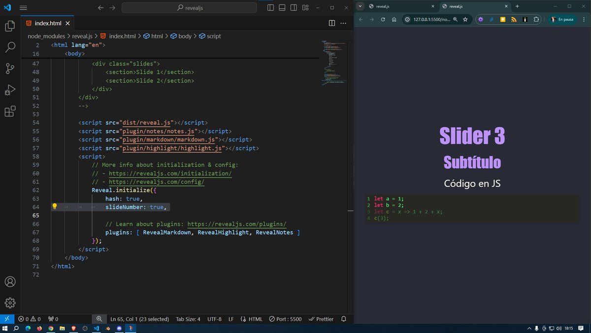 beztao's tweet image. Una alternativa al PP esta librería de #javascript   llamada #RevealJS y que voy a estar usando durante el siguiente semestre.