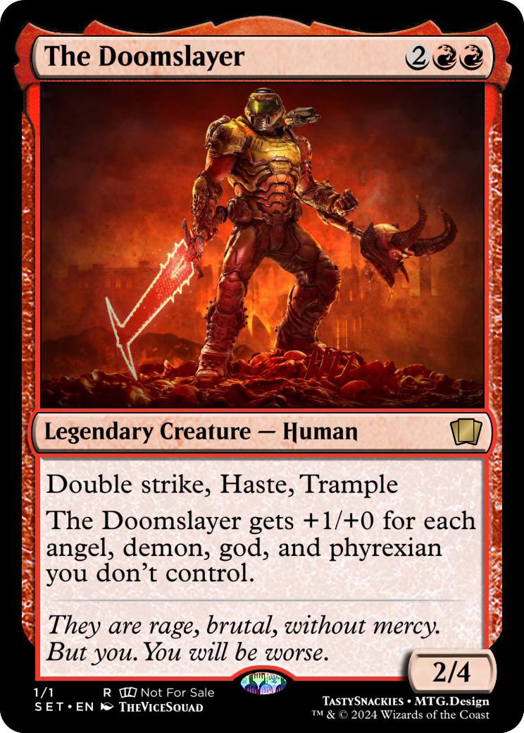tastysnackies's tweet image. Making a thread of my custom MTG cards #custommagic

1/X : The Doomslayer