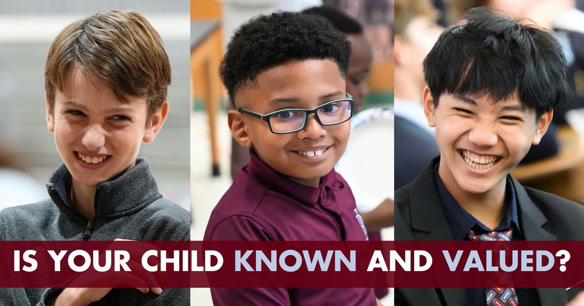 Is your child known and valued at school? Find out why it matters!

Click on the following link to receive 5 Reasons Why Being Known and Valued at School Makes a Difference in Student Success.

boyslatinmd.com/admissions/kow…