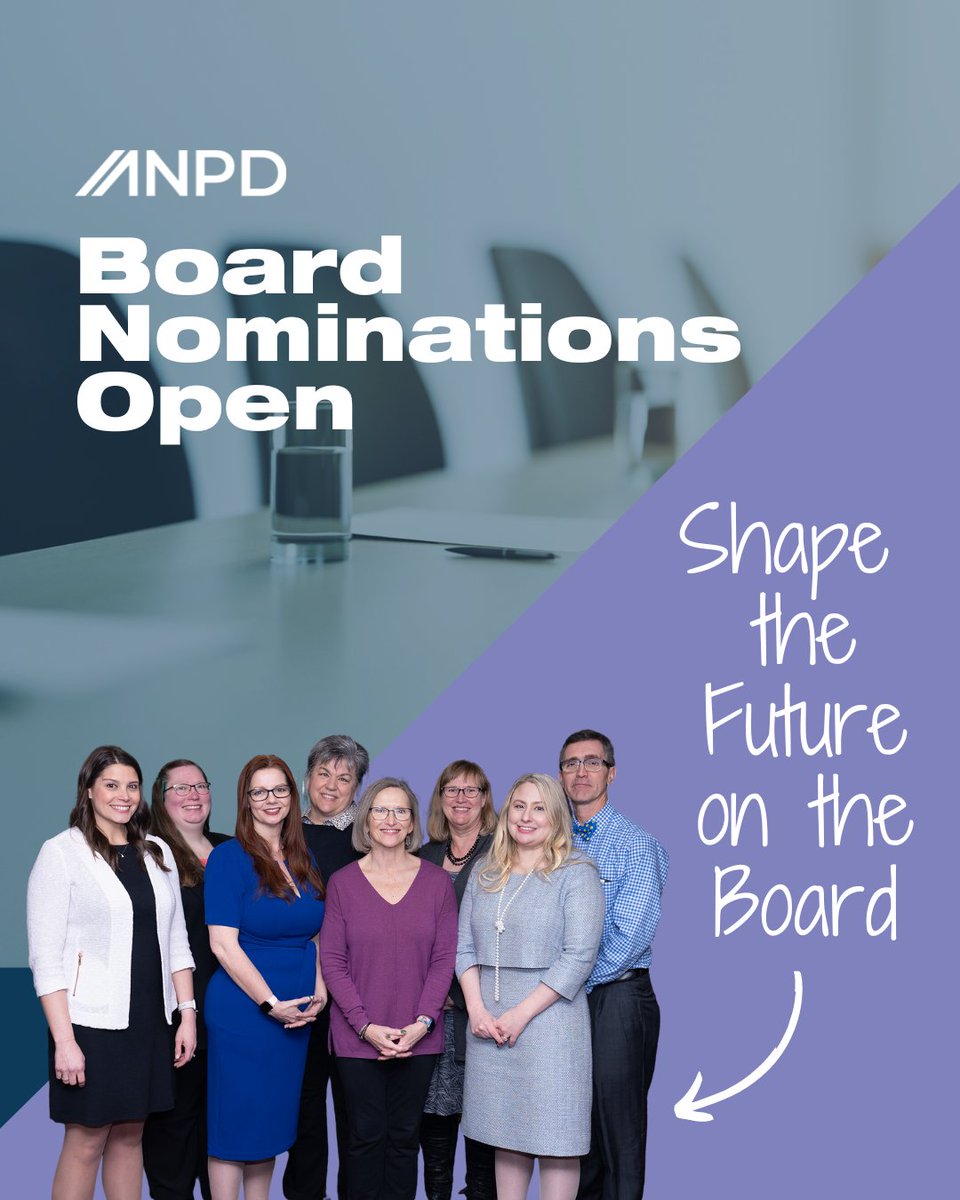 ✨ 💜 Seeking ANPD leaders! 💜 ✨ We are accepting nominations for open positions on our Board of Directors. If an open role sounds destined for you, nominate yourself, or nominate someone else by August 11: bit.ly/3WkvmDG