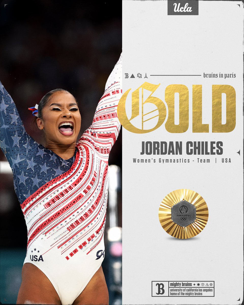 THAT GIRL IS AN OLYMPIC CHAMPION!!! 🥇 

Congratulations Jordan Chiles and Team USA! 

#GoBruins | #OlympiansMadeHere