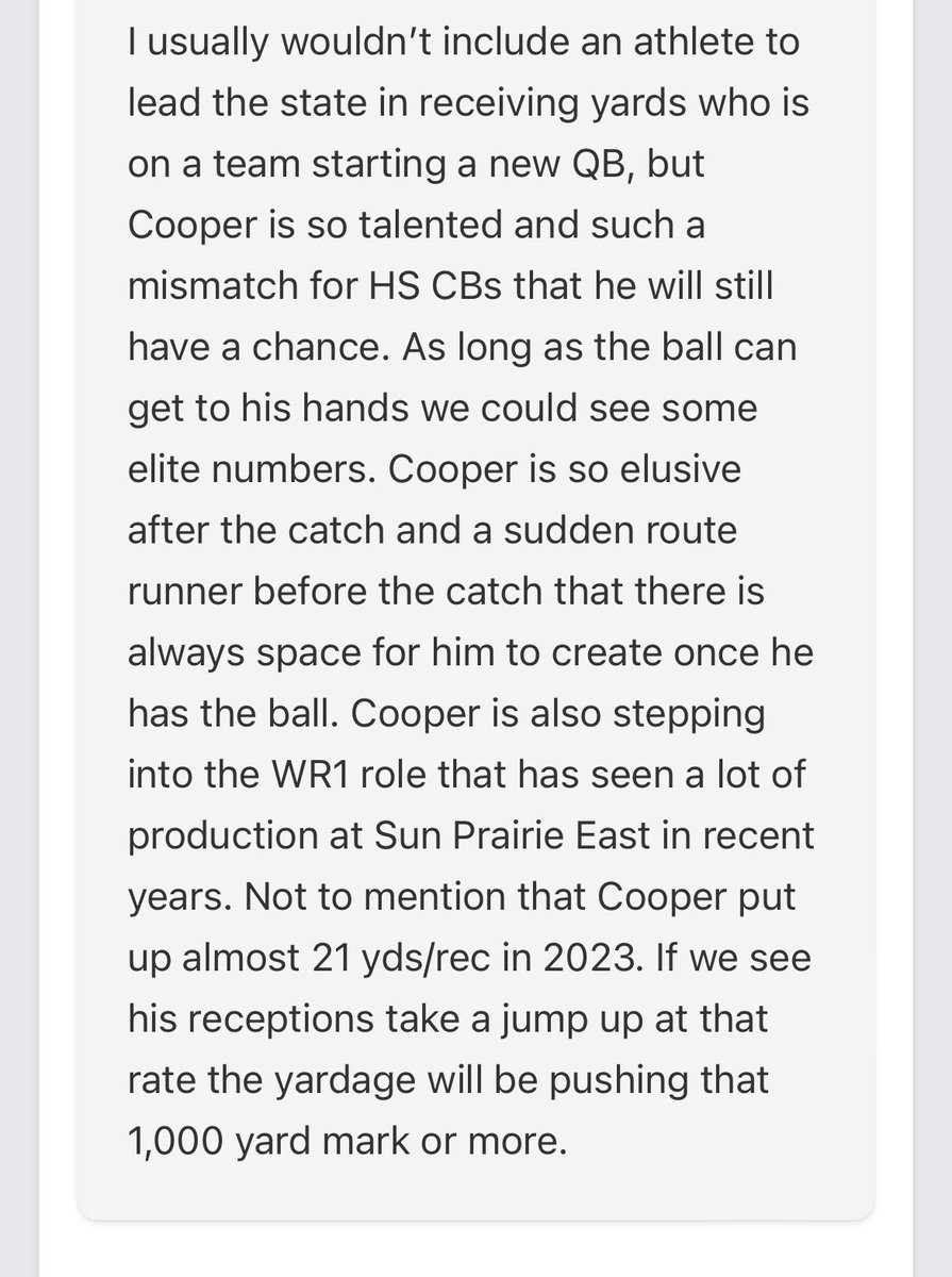 Thank you for the write up! <a href="/MJ_NFLDraft/">Mark Johnson</a> <a href="/PrepRedzoneWI/">Prep Redzone Wisconsin</a>