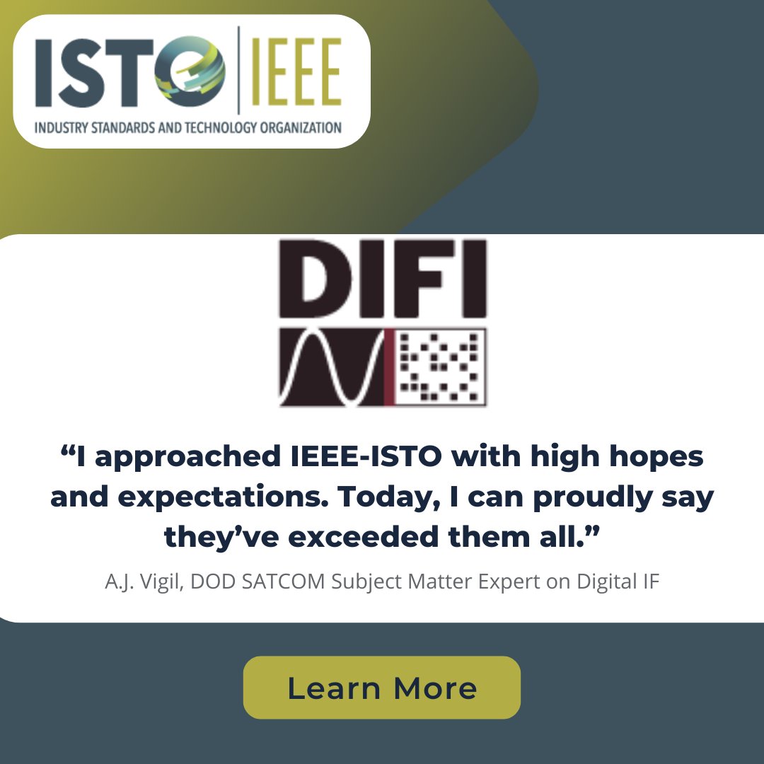 ieeeisto's tweet image. ISTO helped stand up the DIFI Consortium so they could quickly get to work on developing their standard and building their community. Learn more at ieee-isto.org/start/ #standarddevelopment #industryalliance