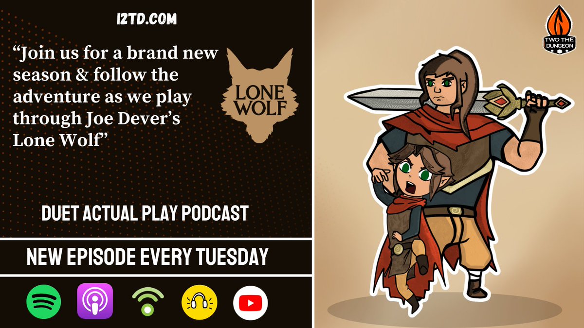 Landar &amp; Torin finally reach Hammerdal ⚒️

Will the Lone Wolves 🐺 be well received &amp; find the allies &amp; legendary summerswerd ⚔️they set off in search of?

Listen on &amp; find out as we delve in two the dungeon

#happytwosday #ttrpg #lonewolf #adventurebook #podcast #ttrpgcommunity
