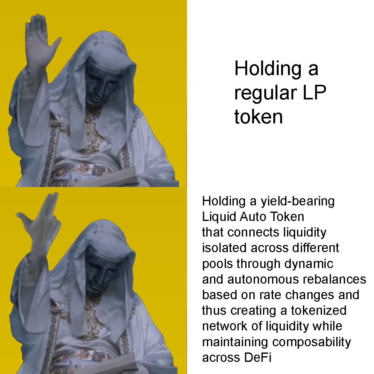 autopools's tweet photo. Liquid Auto Tokens (LATs) are yield-bearing Autopool receipt tokens (like autoETH). LATs are tokenized automated liquidity networks backed by LP positions and powered by Autopilot.
Eliminate LP management complexities, and unlock a new type of DeFi-composable token. #autoLP https://t.co/eivP8OLnxH
