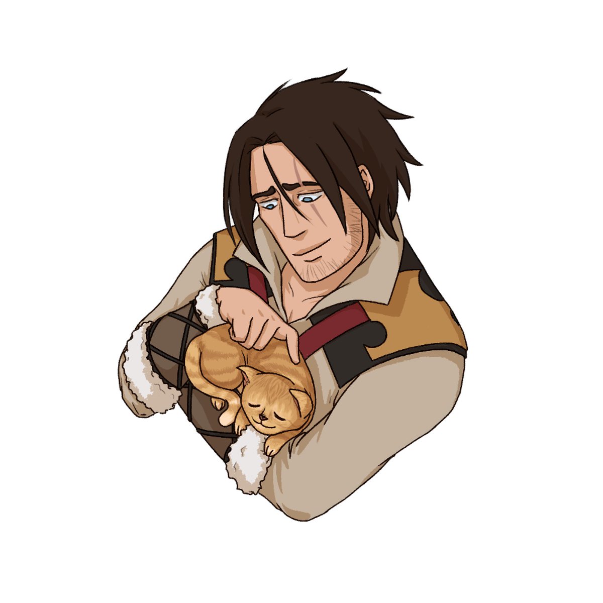 kabumek's tweet photo. "Poor bloody cat wasn't hurting anyone. Cats just want to get on with their lives." Available as a sticker now! Link below 💖 #Castlevania #TrevorBelmont https://t.co/fMxGKThCcK