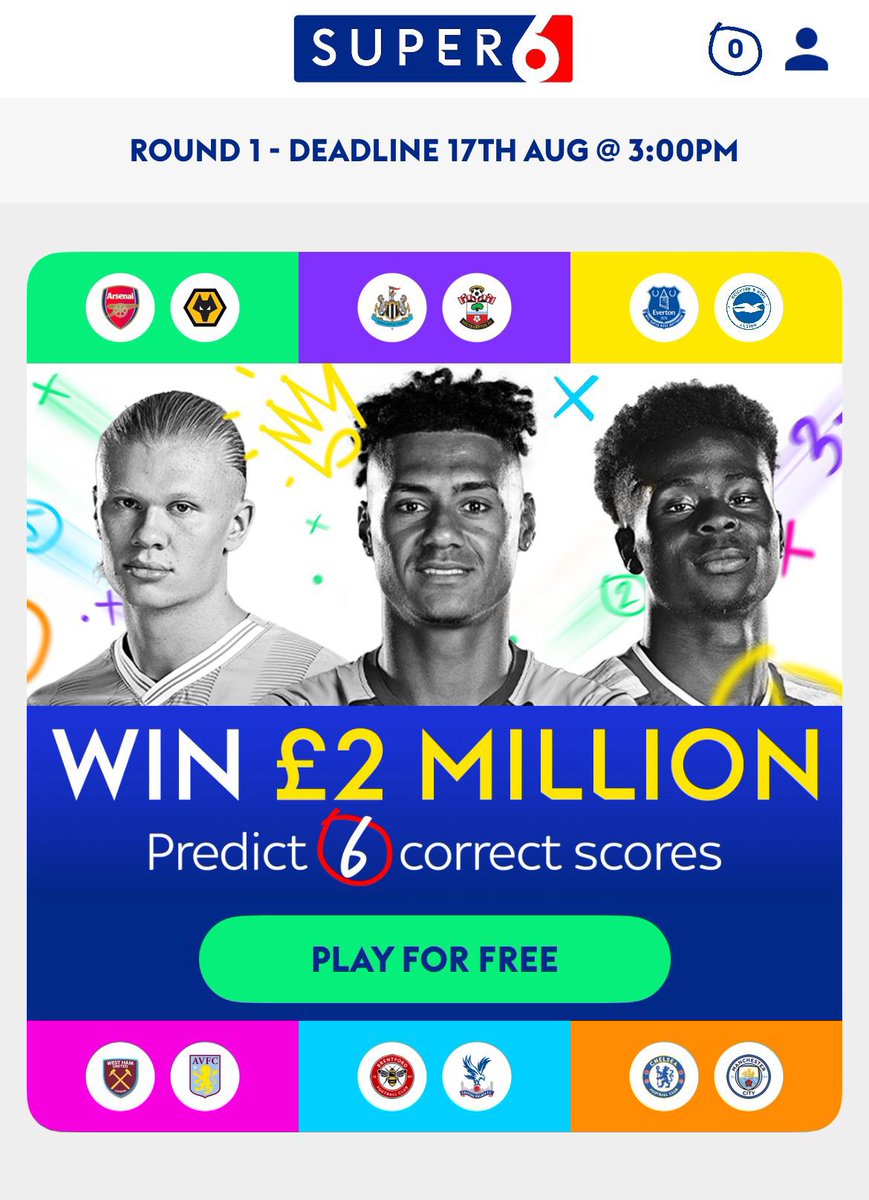 BLemmon10's tweet photo. I’m opening up my annual Super 6 league for 24/25.

£25 entry and lots of chances to win money throughout the season.

I normally get over £2k in the prize pot every year, new and old players welcome, spread the word to whoever you think might be interested in joining ⚽️🔥 https://t.co/ofCCxBzm18