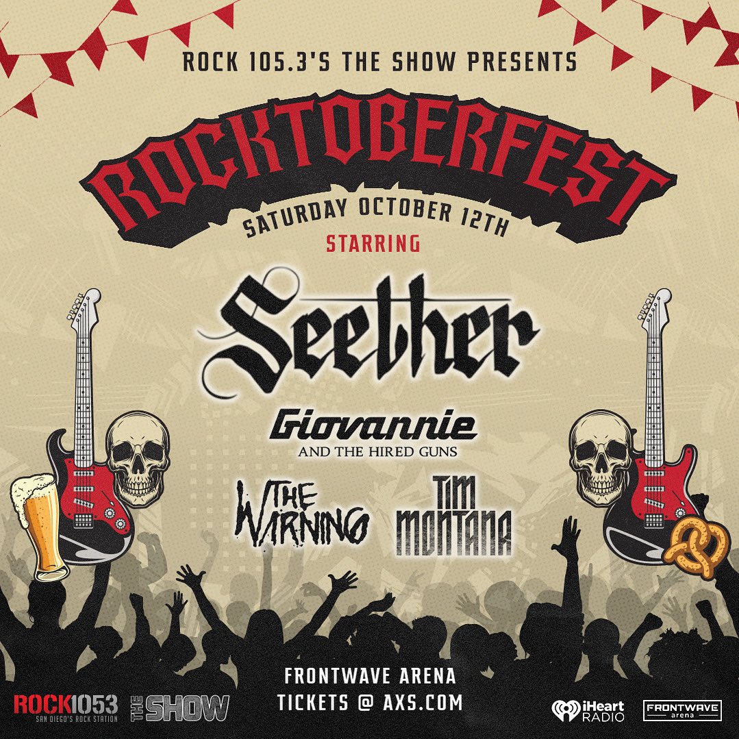Excited to join <a href="/Rock1053/">Rock 105.3 San Diego</a> ‘s ROCKTOBERFEST October 12th at @frontwavearena in Oceanside, CA! 

Tix on sale Friday August 2nd at 10am PST through AXS.com. 

#ROCKTOBERFEST1053 @TheShowRock1053 #SanDiego

axs.com/events/625967/…
