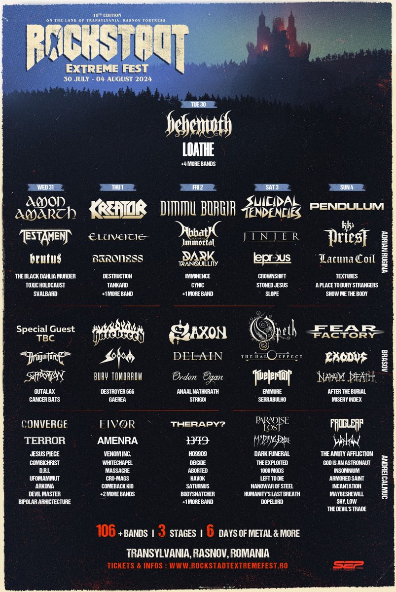 On our way to Romania! 🖤🇷🇴

We play the Main Stage of Rockstadt Extreme tomorrow at 14.30🤘