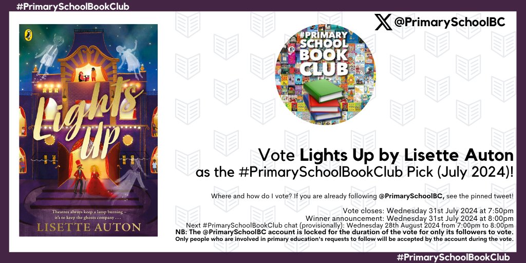 Lisette Auton (@lisette_auton) on Twitter photo Vote for me! But only if you'd like to. I'm so bad at this! Lights Up has been included in the #PrimarySchoolBookClub July 2024 vote this eve. Head to <a href="/PrimarySchoolBC/">#PrimarySchoolBookClub</a> & vote using the pinned tweet. Theatres! Ghost dog! Disabled & ND kids! 👻🐾🎭 <a href="/PuffinBooks/">PuffinBooks</a> Vote for me! But only if you'd like to. I'm so bad at this! Lights Up has been included in the #PrimarySchoolBookClub July 2024 vote this eve. Head to <a href="/PrimarySchoolBC/">#PrimarySchoolBookClub</a> & vote using the pinned tweet. Theatres! Ghost dog! Disabled & ND kids! 👻🐾🎭 <a href="/PuffinBooks/">PuffinBooks</a>