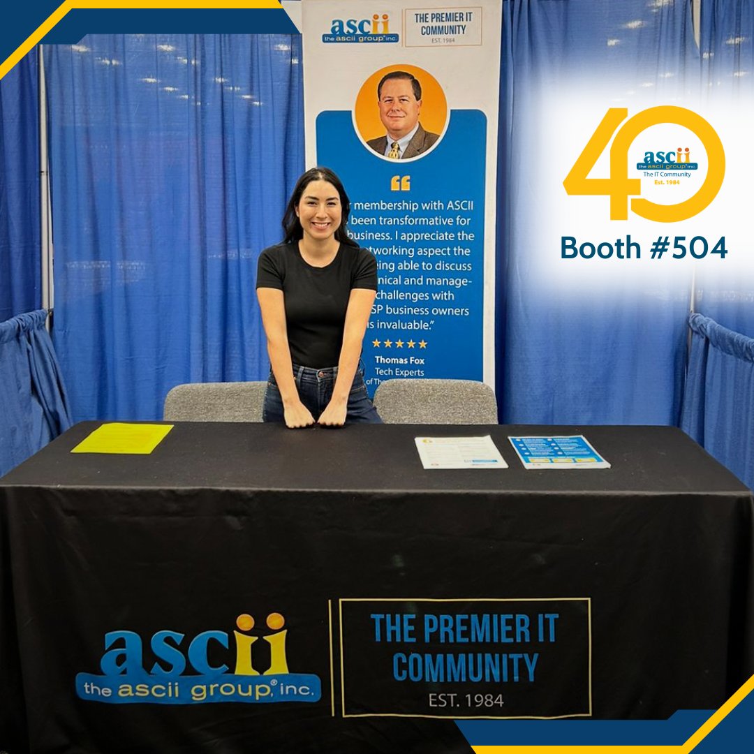 asciigroup's tweet image. The ASCII team is thrilled to be at #CompTIA #ChannelCon 2024! Visit booth 504 to meet Jessie &amp;amp; Jerry to learn about the latest developments in our MSP community. As we celebrate 40 years in the channel, there's never been a better time to join ASCII. #Since1984 #ITCommunity #MSP