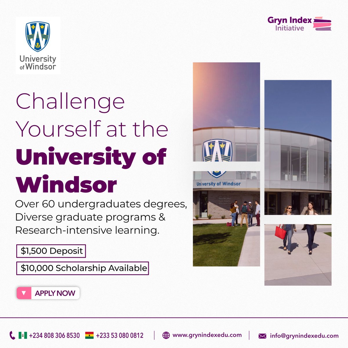 grynindex_'s tweet image. Study at the University of Windsor, Canada.
Have access to amazing opportunities and explore a world of education.

Get started today.
Access the link below?

forms.gle/jqhmanRCvtbiRY…

#SimoneBiles
#Beirut
#CreditAlert
#Rhuthee
#EndBadGovernanceProtest
#EMPTYCHAIRS