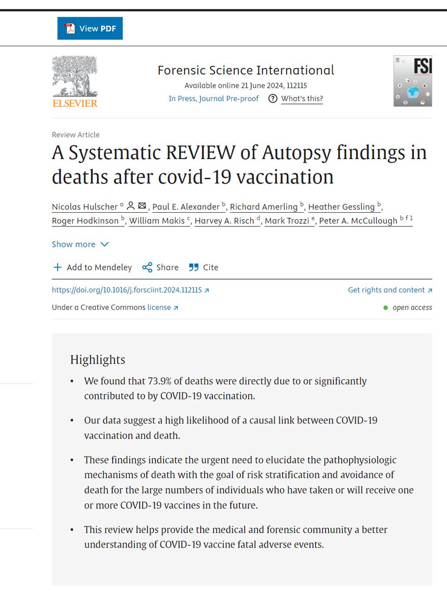 P_McCulloughMD's tweet image. Most Highly Censored Clinical Paper of the Pandemic Demonstrated COVID-19 Vaccination is the Cause of Death at Autopsy

73.9% of autopsies after COVID-19 vaccination adjudicated the vaccine as the cause of death.  The Bio-Pharmaceutical Complex has pressured Lancet SSRN and now…