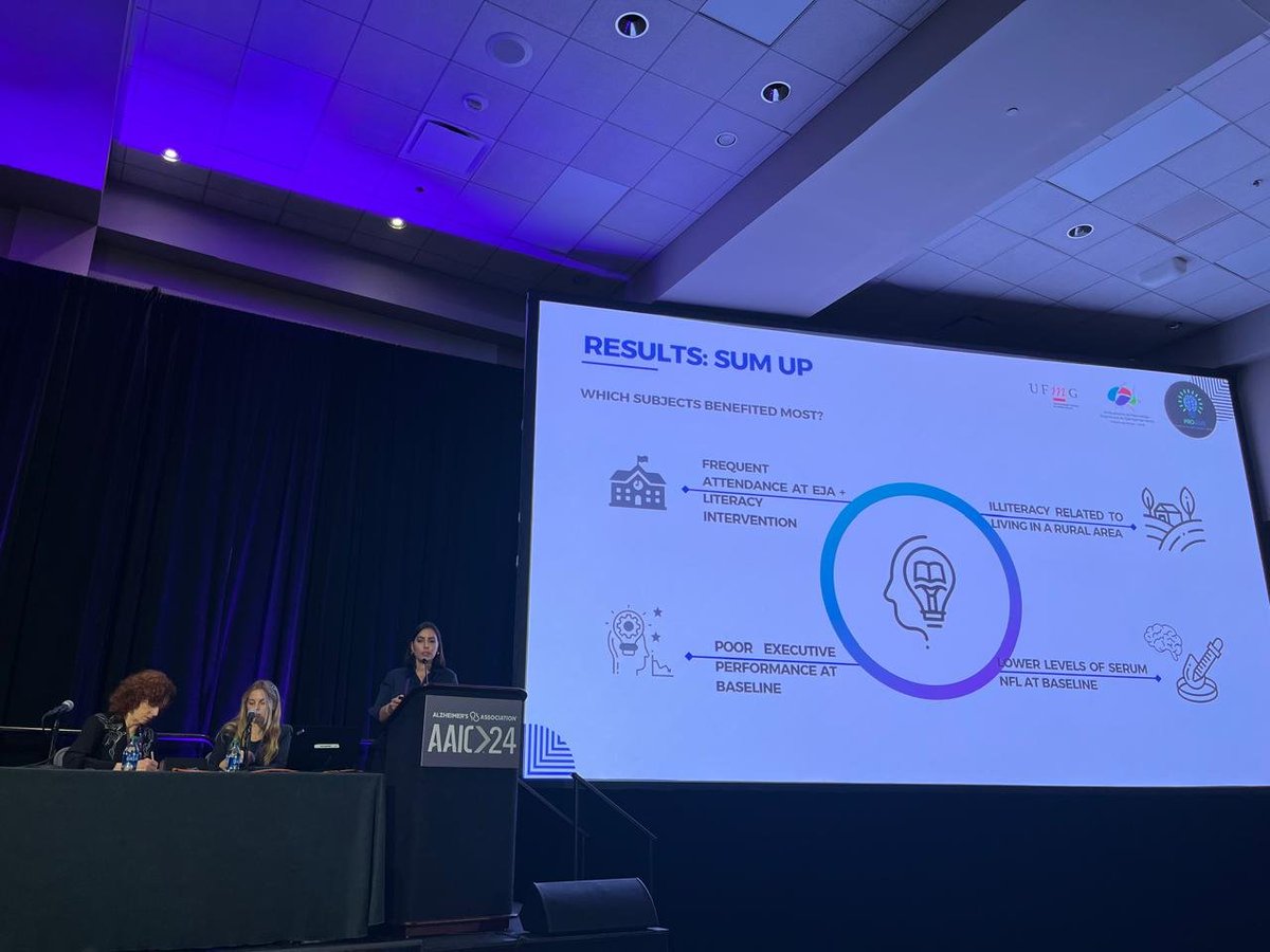 CogNeuro_UFMG (@cogneuroufmg) on Twitter photo Clarisse Friedlaender is now presenting her work "Late-life education improves adult executive function: the PROAME trial" at the #AAIC24 <a href="/alzassociation/">Alzheimer's Association</a>. Brilliant talk, congratulations Clarisse and team! Clarisse Friedlaender is now presenting her work "Late-life education improves adult executive function: the PROAME trial" at the #AAIC24 <a href="/alzassociation/">Alzheimer's Association</a>. Brilliant talk, congratulations Clarisse and team!