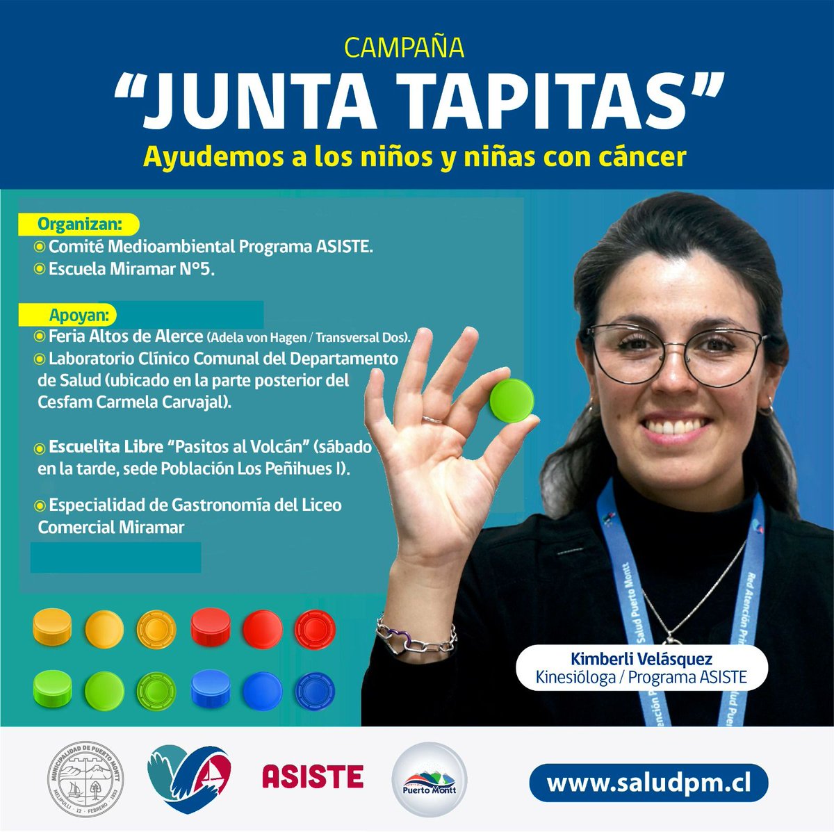 ♻️¡Apoya la campaña de recolección de tapitas plásticas🌟

Desde junio, la Escuela Miramar, junto con el Programa Asiste, está recolectando tapitas para ayudar a niños con cáncer. ¡Participa llevando tapitas a Escuela Miramar o a establecimientos colaboradores!

+Info en afiche💖