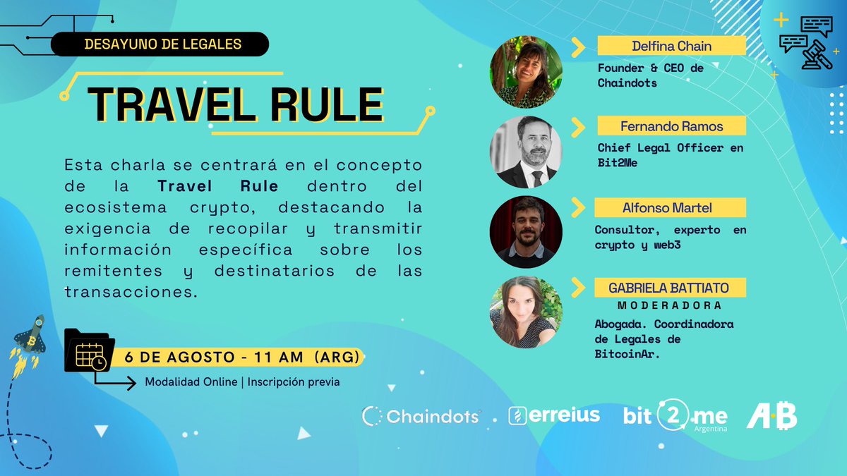 DesayunoDeLegales ⚖️☕️: “Travel Rule” 📢 Todo lo que tenes que saber sobre  este concepto e implicancias. Además, se explorará cómo estas medidas  contribuyen a identificar y mitigar riesgos asociados con actividades  ilícitas,