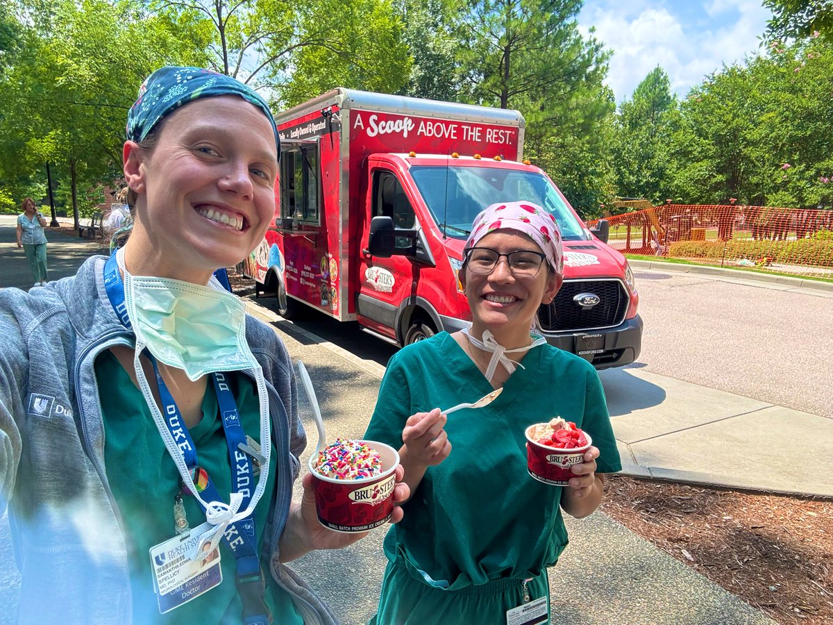 SamSpellicy's tweet image. Hard to top free ice cream between cases.
Had fun showing one of our current Sub-Is, Sera, some perks of @Dukeneurosurg!