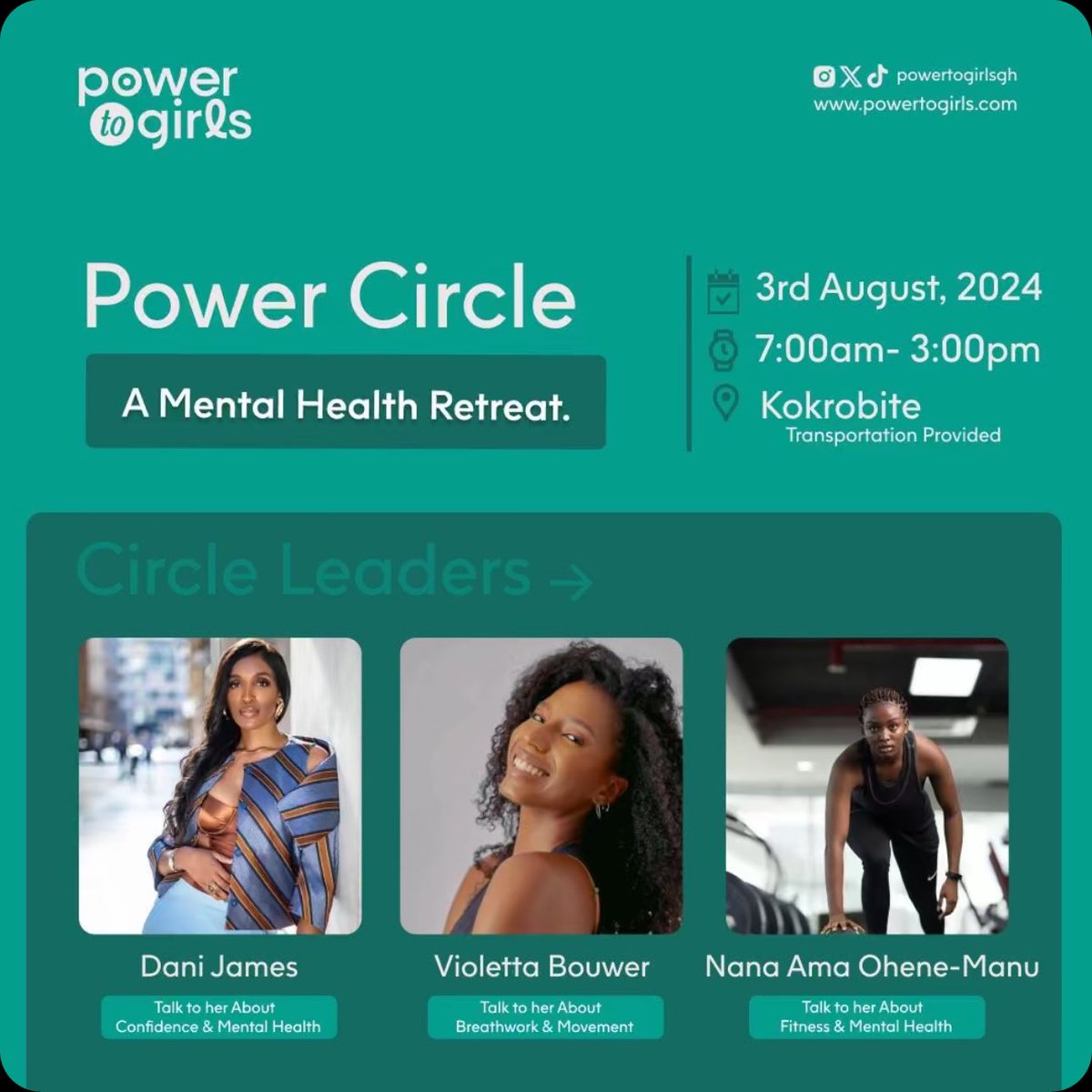 Join us tomorrow at 9:00 AM on Guide Radio as we talk about the upcoming Power Circle Mental Health Retreat, happening this Saturday at Krokrobite from 7 AM to 3 PM for young girls 15 years and up. Tune in to learn more about how we're supporting mental wellness!