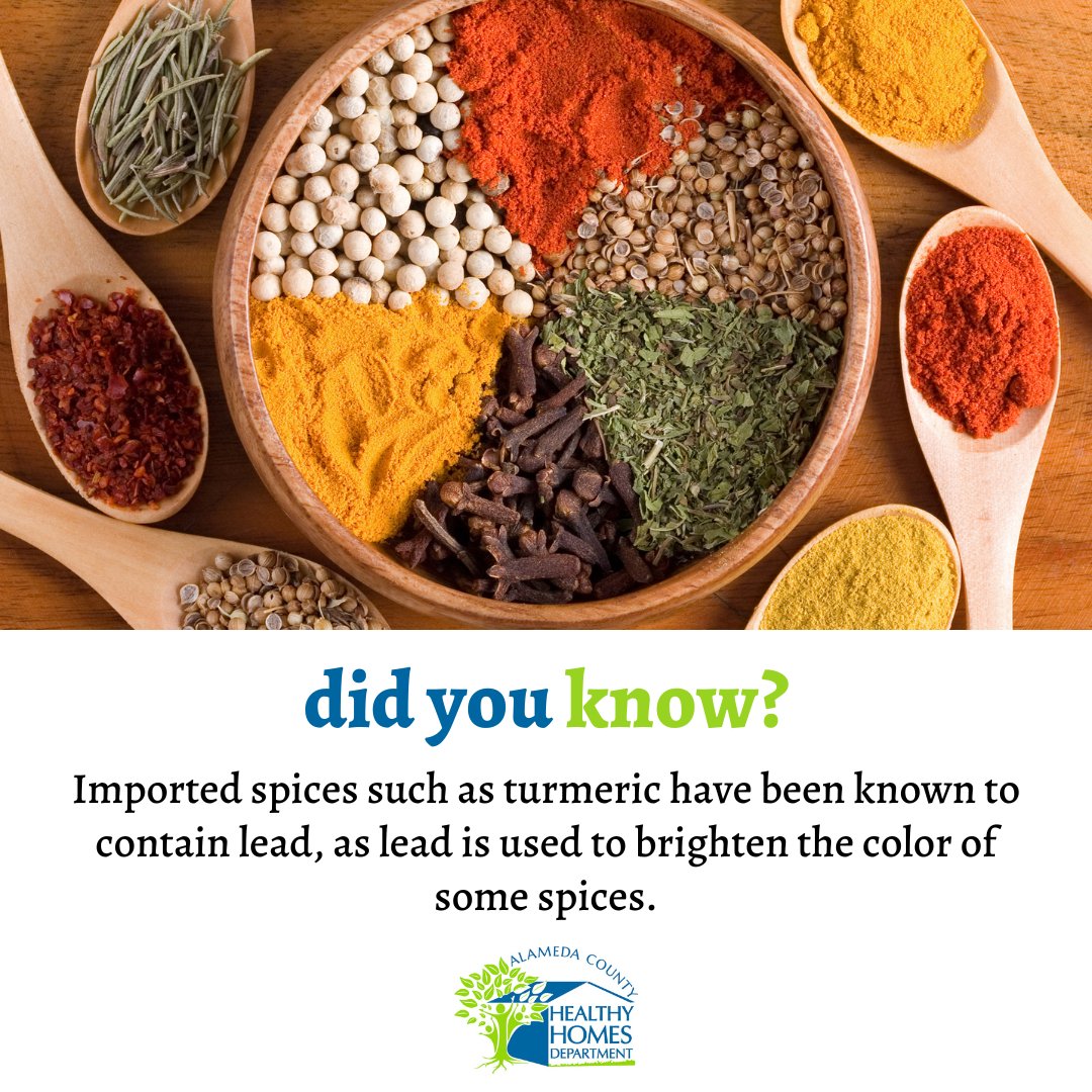 alameda_homes's tweet photo. #DYK that brightly colored imported spices such as turmeric have been known to contain lead &amp; contribute to lead poisoning? Get educated. Get empowered.

Visit https://t.co/HynBKcL25Y for more information.

#didyouknow #safetytips #leadpoisoningprevention #healthyhomehealthyyou https://t.co/c3adbBaUFh