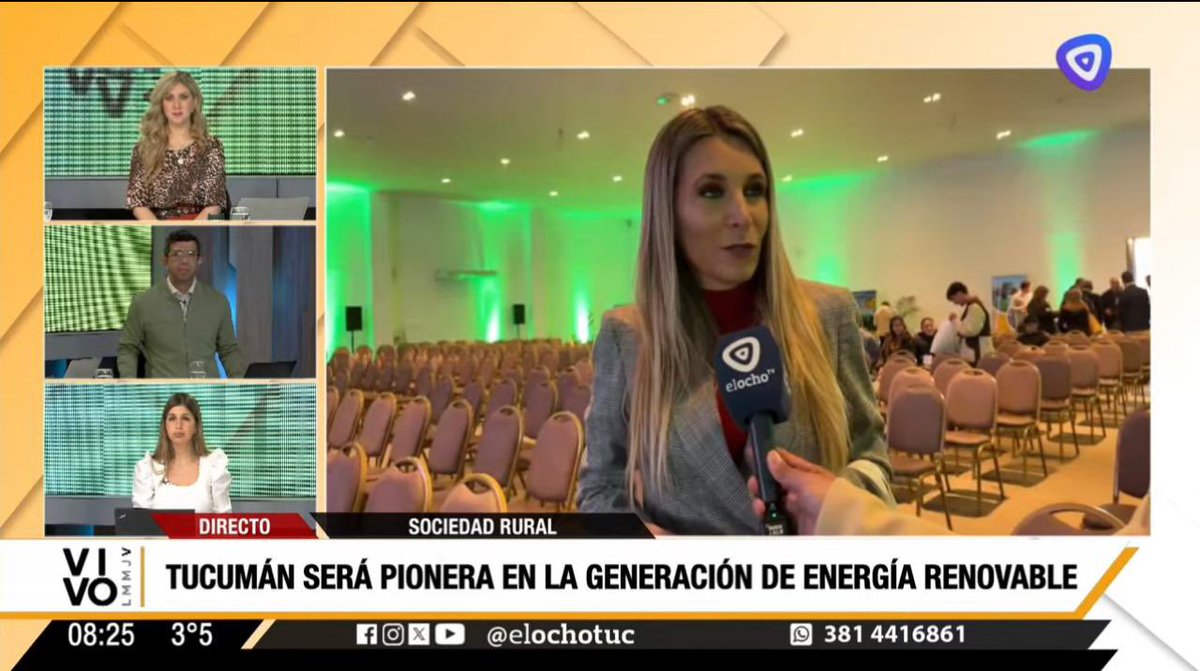Gracias <a href="/CaroGlasberg/">Caro Glasberg</a> y equipo de #VivoAM por la entrevista sobre nuestro proyecto de cogeneración  

📲 Tucumán es pionera en la generación de energía renovable elocho.tv/locales/tucuma… vía <a href="/elOchoTuc/">El Ocho</a>