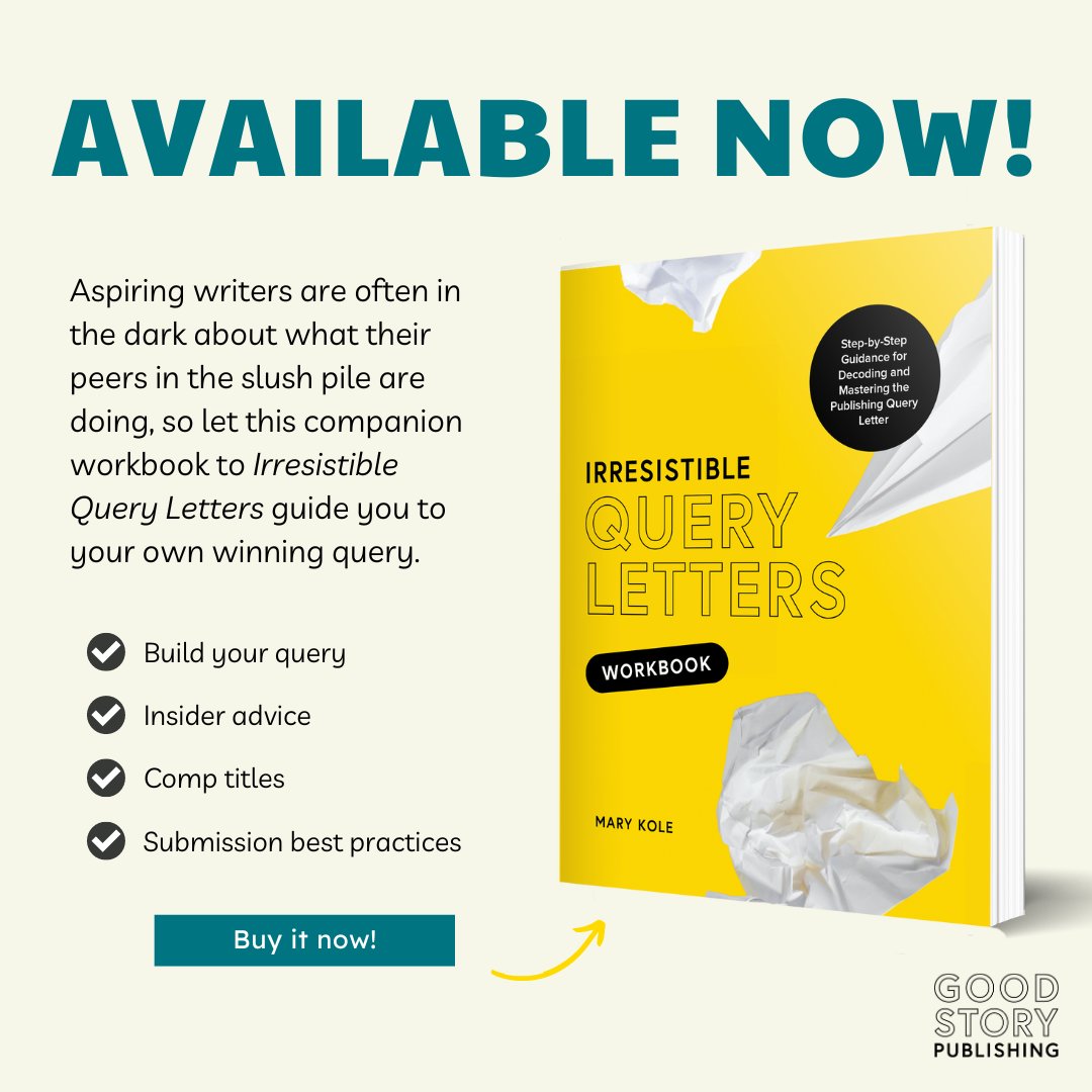 GoodStoryCo's tweet image. We've rebranded Successful Query Letters as Irresistible Query Letters ✉️ 

To celebrate, we’ve put together a companion workbook: amzn.to/4fq6G5C

Irresistible Query Letters is available in print/digital: amzn.to/3YnjW4A

#queryletters #querying #query