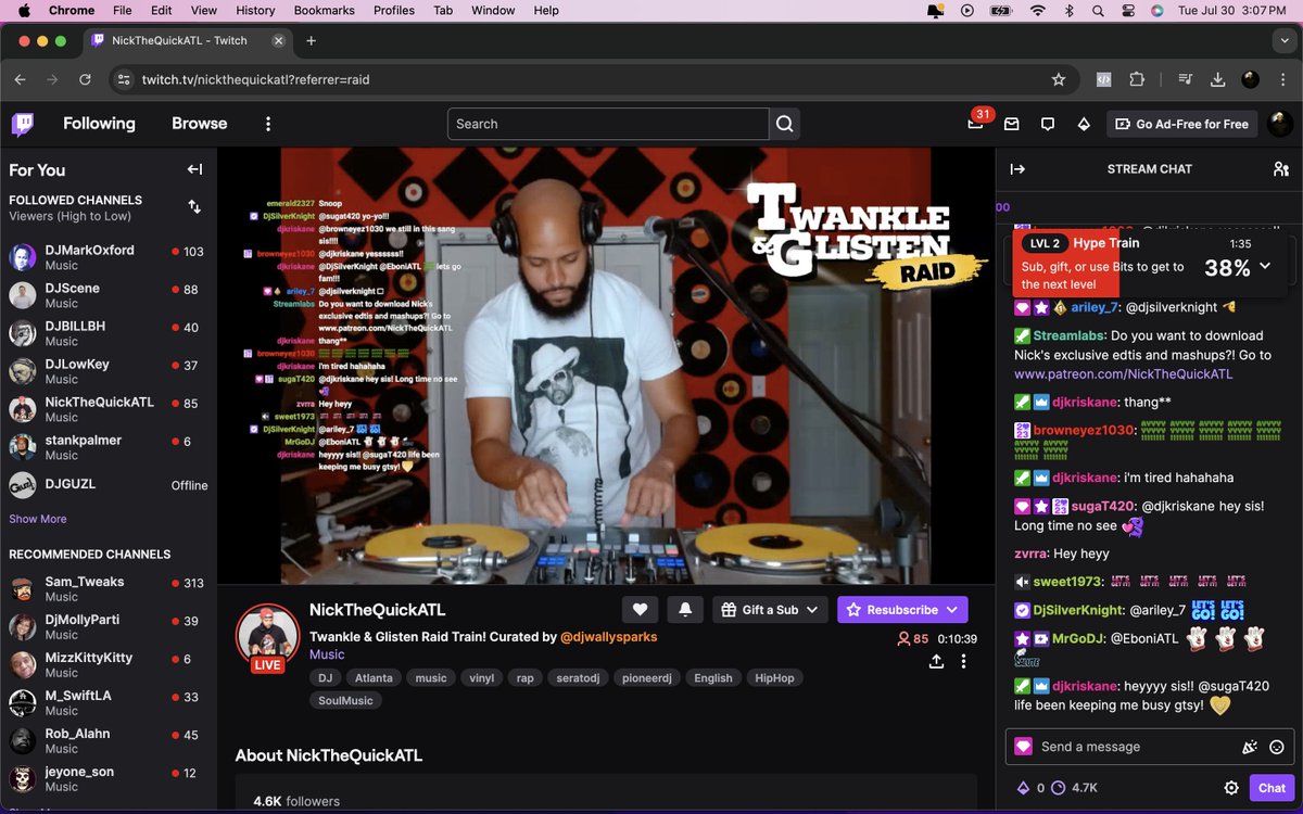 djwallysparks's tweet image. The young OG @NickTheQuickATL is on the tables now rocking them dirty south classics live on twitch for the @TwankleNGlisten raid! twitch.tv/nickthequickatl