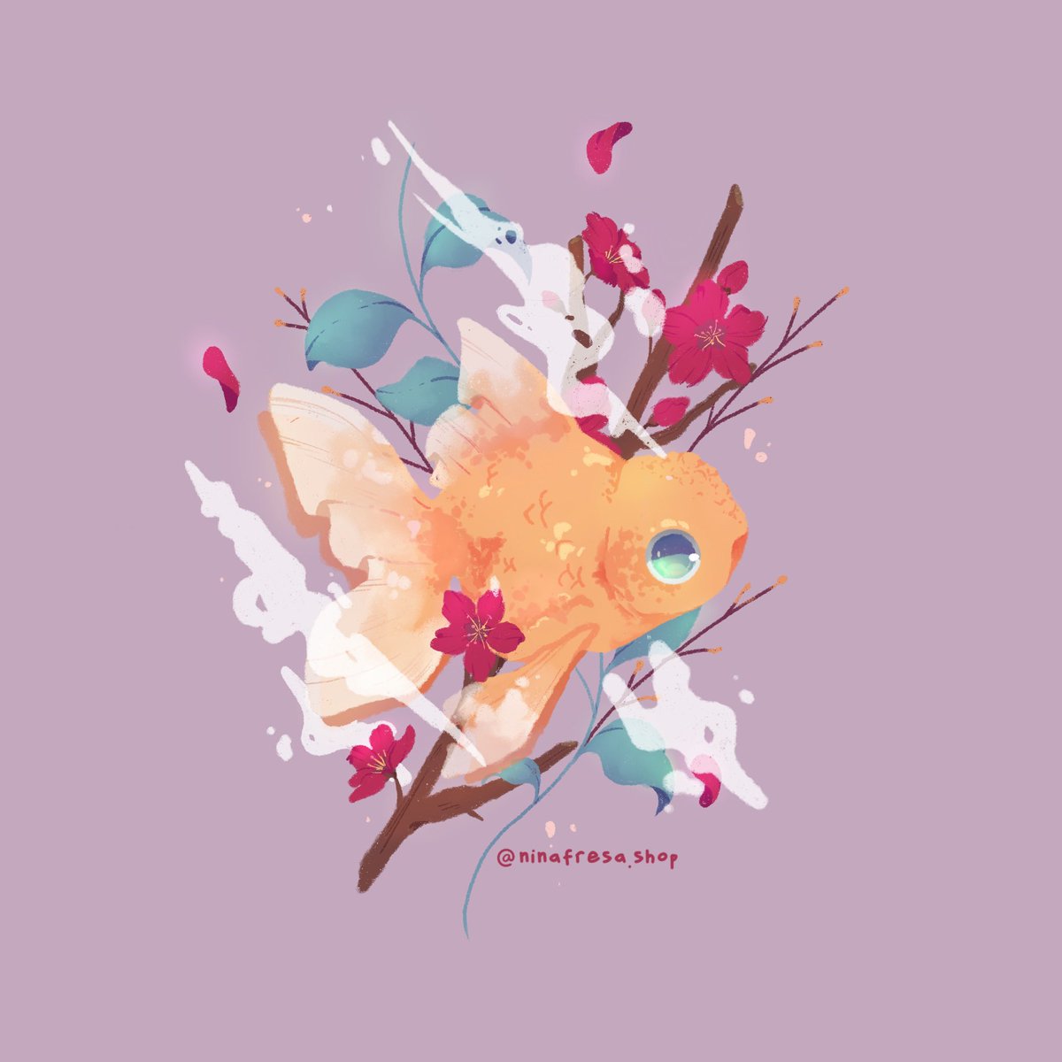 Some fish and florals art