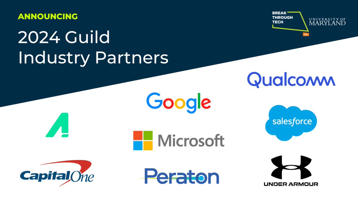 Meet our 2024 Guild Industry Partners! This August, 20+ industry mentors from each of these organizations will guide Guild participants through developing creative #FinTech solutions.

dc.breakthroughtech.org/why-participat…