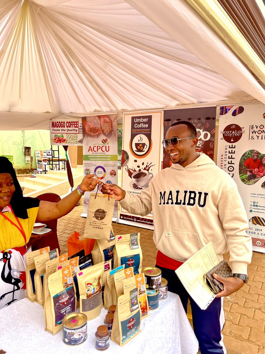 Happiest are those that receiveth a pack of #UgandaCoffee Check on us at The 30th National Agricultural Show. Location: UCDA Spot. Stall: Uganda Coffee Roasters Association. #AkhileshYadav #Prada #Paris2024 #Jinja #Uganda 🇺🇬☕️🔥