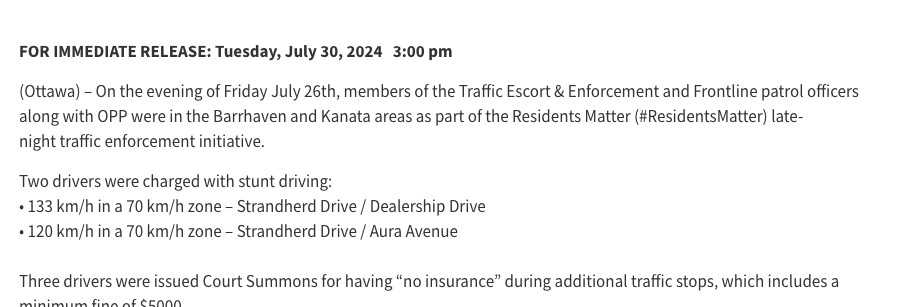 davidreevely's tweet image. We just spent $100M to turn this stretch of Strandherd into a four-lane divided highway. What did you think was going to happen?

ottawapolice.ca/en/news/reside…