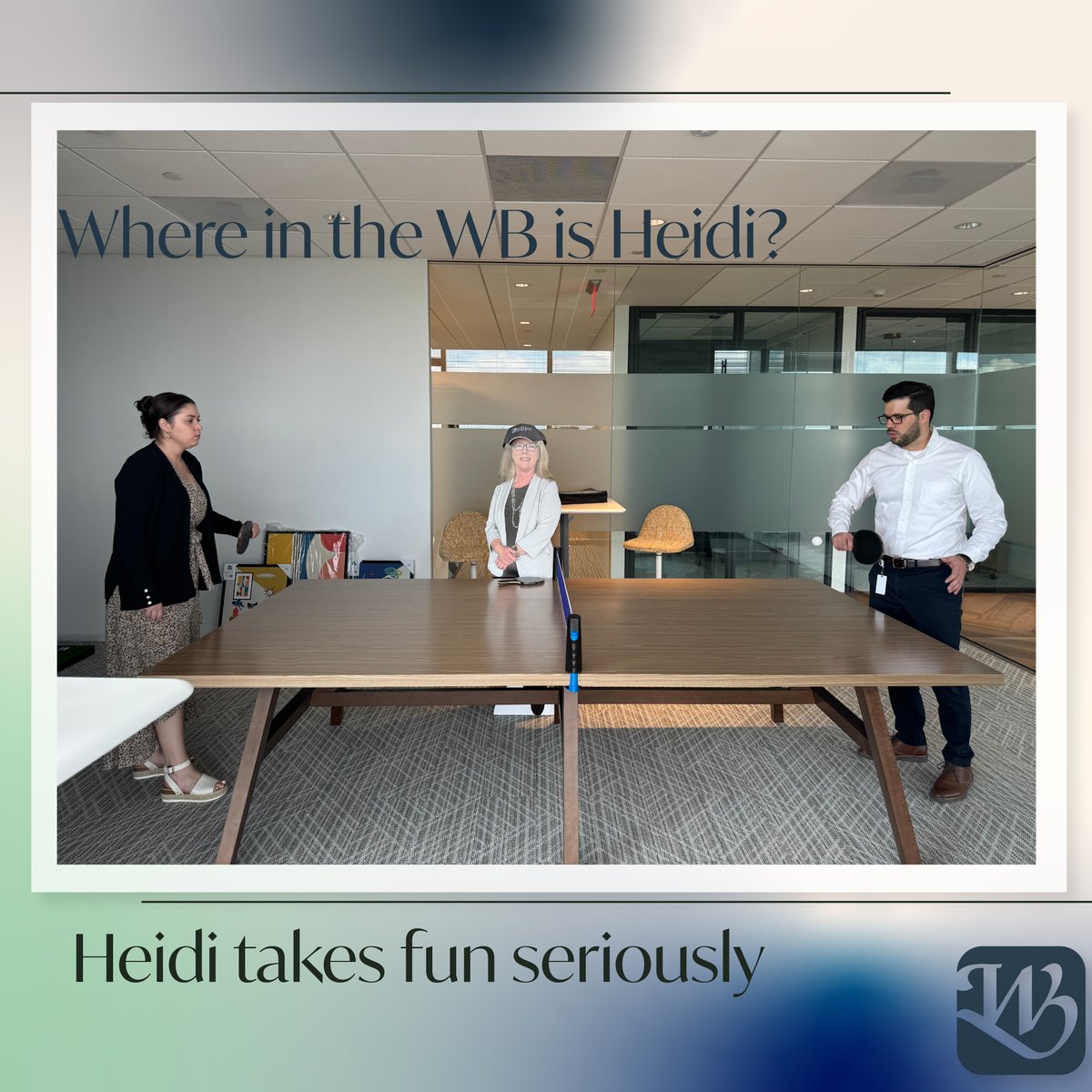 WindhamBrannon's tweet image. Heidi takes fun seriously with a little friendly ping-pong competition in our Varsity fun room! 

Where will Heidi the life-sized cutout pop up next? 

#WBHeidi #keepthingsfun #businesslife