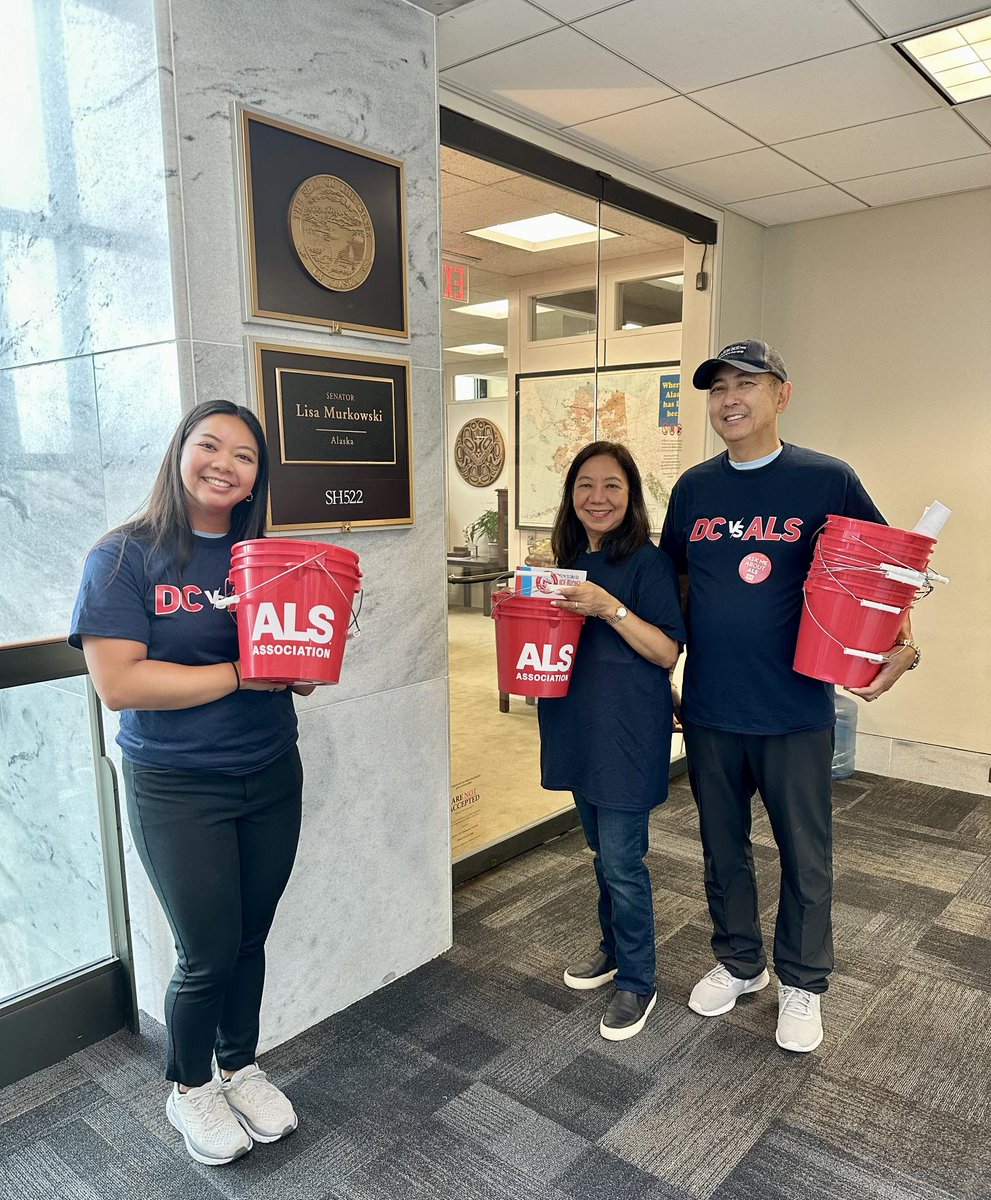 alsassociation's tweet photo. Exciting morning on Capitol Hill with #ALS advocates! We dropped off Ice Buckets for the 10th Anniversary of the Ice Bucket Challenge! 🧊💪 We challenge all members of Congress &amp; their offices to join us in raising awareness &amp; funding for ALS research! 
#IceBucket10 #ALSAdvocacy https://t.co/LgeuxoMXzh