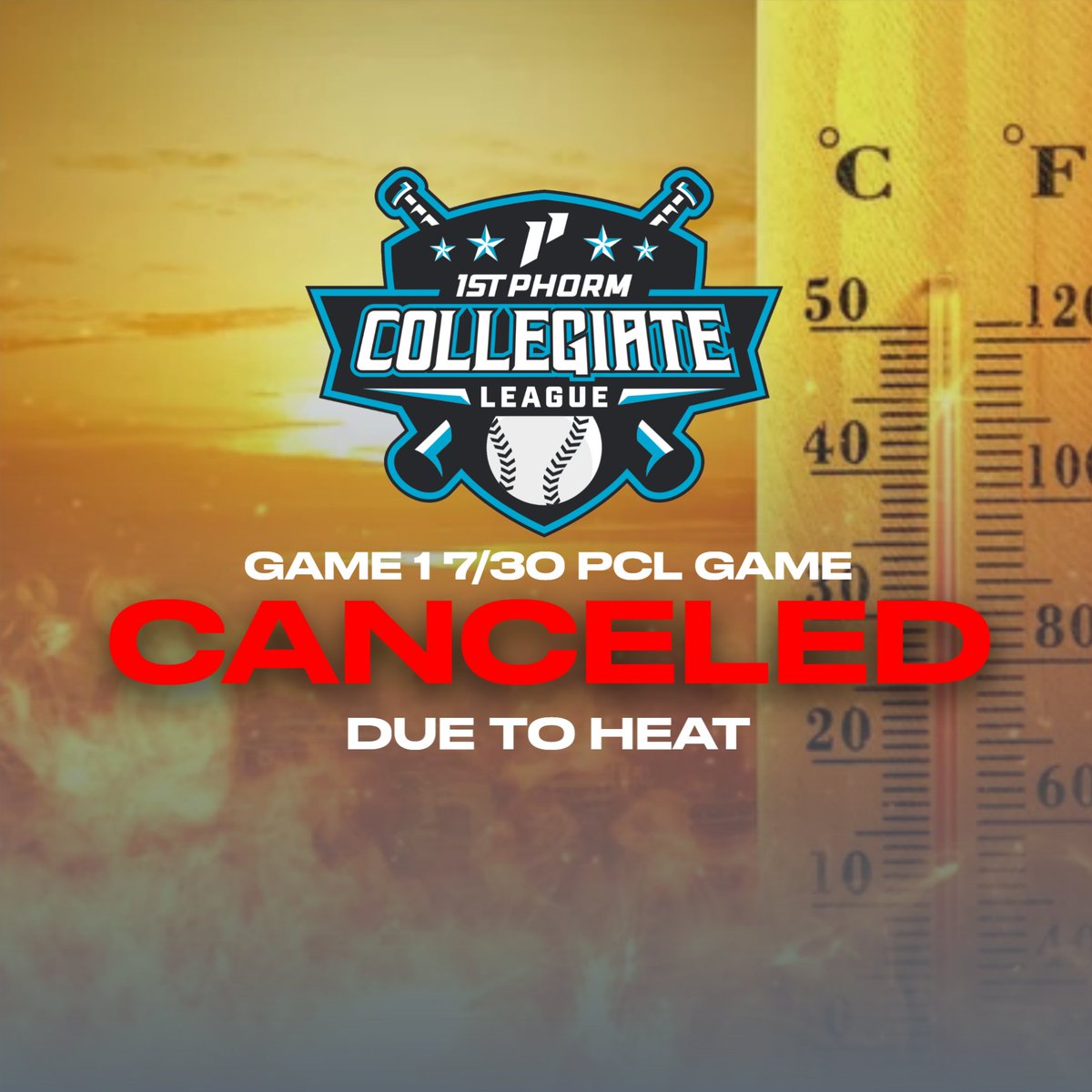 Game 1 of 7/30 games has been canceled due to heat!!🔥🔥🔥 Remember to stay hydrated!

Game 2 is still set to start at 5:15 pm!