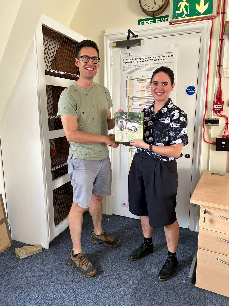 Huge congratulations to <a href="/tyrannosaura/">Klara Widrig</a> who recently passed her PhD viva with flying colours! *Dr* Klara Widrig will be off to the Smithsonian to begin a postdoc working in the Division of Birds—woohoo! She is a most deserving recipient of the coveted Rhea of Honour (pictured).